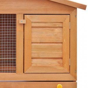 Cușcă de exterior iepuri cușcă adăpost animale mici 3 uși lemn - Img 2