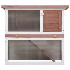 Cușcă de iepuri pentru exterior, 1 ușă, maro, lemn - Img 3
