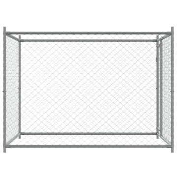 Cușcă pentru câini cu ușă, gri, 2x2x1,5 m, oțel galvanizat - Img 8