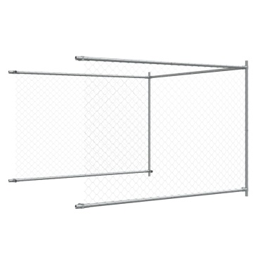 Cușcă pentru câini cu ușă, gri, 6x2x1,5 m, oțel galvanizat - Img 7