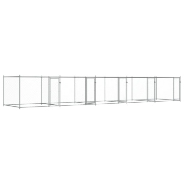 Cușcă pentru câini cu uși, gri, 10x2x1,5 m, oțel galvanizat - Img 2