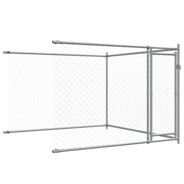 Cușcă pentru câini cu uși, gri, 10x2x1,5 m, oțel galvanizat - Img 7