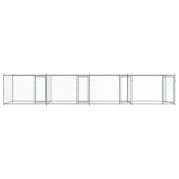 Cușcă pentru câini cu uși, gri, 8x2x1,5 m, oțel galvanizat - Img 4
