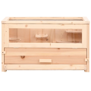 Cușcă pentru hamsteri, 60x30x35 cm, lemn masiv de brad - Img 4