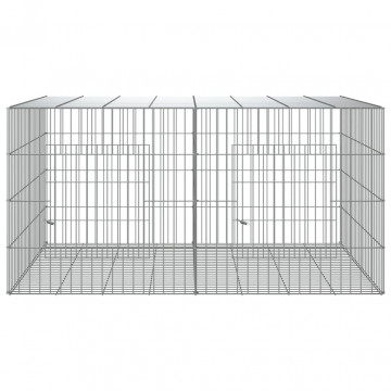 Cușcă pentru iepuri, 2 panouri, 110x79x54 cm, fier galvanizat - Img 2