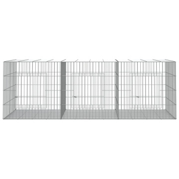 Cușcă pentru iepuri, 3 panouri, 163x79x54 cm, fier galvanizat - Img 3