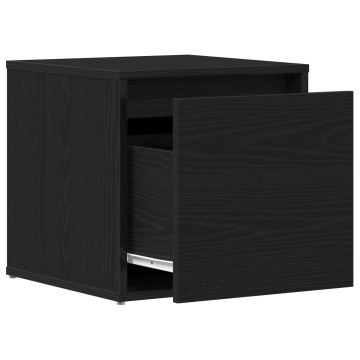 Cutie cu Sertar Negru Stejar 40,5x40x40 cm Lemn Prelucrat - Img 4