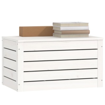 Cutie de depozitare, alb, 59,5x36,5x33 cm, lemn masiv de pin - Img 4