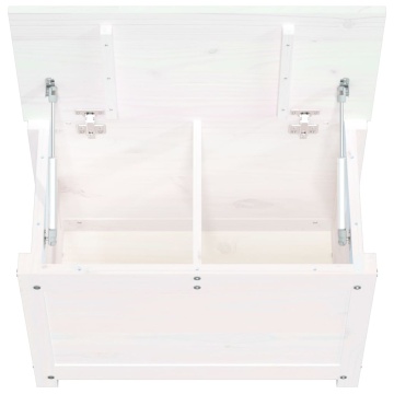 Cutie de depozitare, alb, 60x32x45,5 cm, lemn masiv de pin - Img 7
