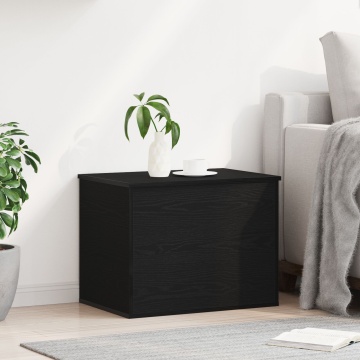 Cutie de depozitare cu capac Negru Stejar 60x42x46 cm Lemn stratificat - Img 4