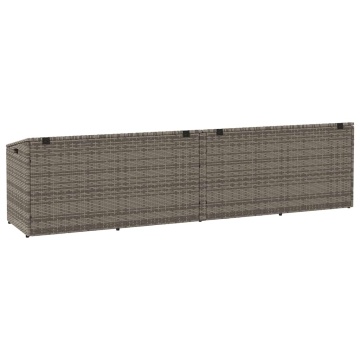 Cutie de depozitare de grădină gri 220x50x58 cm Poly Ratan - Img 5