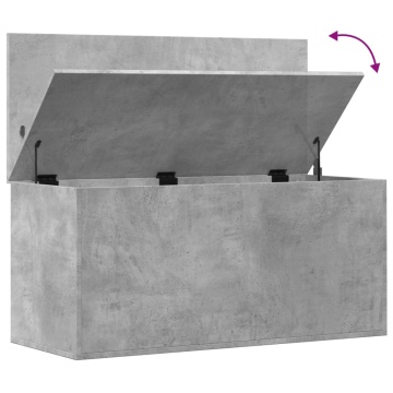 Cutie de depozitare, gri beton, 100x42x46 cm, lemn prelucrat - Img 7