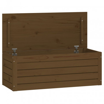 Cutie de depozitare, maro miere, 89x36,5x33 cm lemn masiv pin - Img 2
