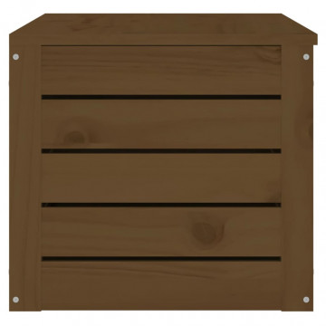 Cutie de depozitare, maro miere, 89x36,5x33 cm lemn masiv pin - Img 6