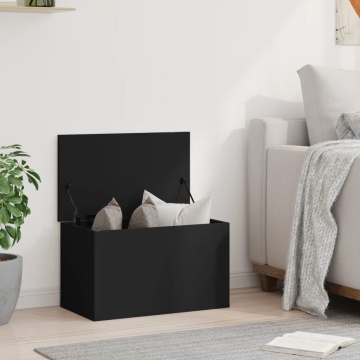 Cutie de depozitare, negru, 60x35x35 cm, lemn prelucrat - Img 3