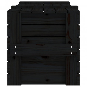 Cutie de depozitare, negru, 91x40,5x42 cm, lemn masiv de pin - Img 7