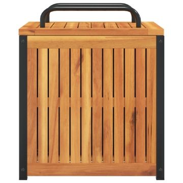 Cutie de perne de exterior 45x45x45/53cm lemn masiv acacia/oțel - Img 5