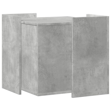 Cutie litieră pisici gri beton 53x53x51 cm lemn prelucrat - Img 5