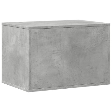 Cutie litieră pisici gri beton 60x40x40 cm lemn prelucrat - Img 6