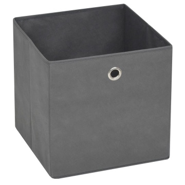 Cutii de depozitare, 4 buc., gri, 28x28x28 cm, material nețesut - Img 3