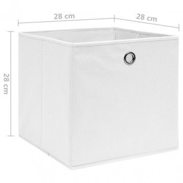 Cutii depozitare, 10 buc., alb, 28x28x28 cm, material nețesut - Img 5