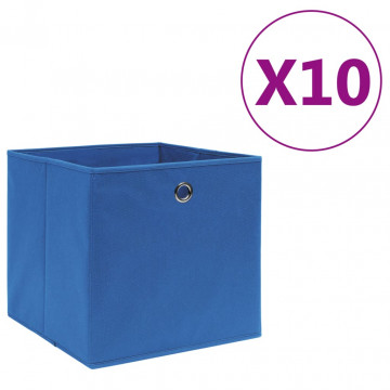 Cutii depozitare 10 buc. albastru 28x28x28 cm material nețesut - Img 1