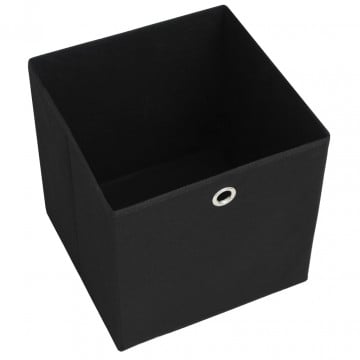 Cutii depozitare, 4 buc., negru, 28x28x28 cm, material nețesut - Img 6