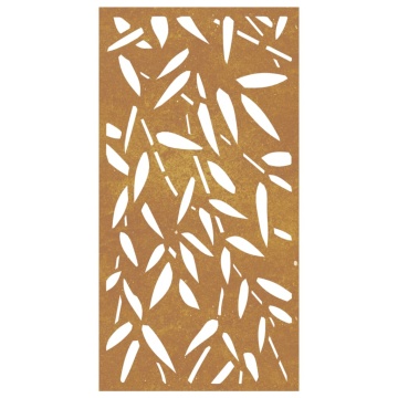 Decor de perete 105x55 cm design frunze bambus oțel Corten - Img 4
