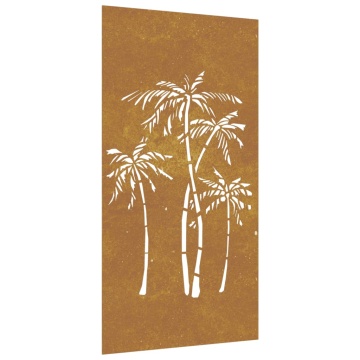 Decor de perete de grădină 105x55 cm design palmier oțel corten - Img 2