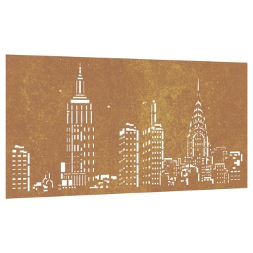 Decor perete de grădină 105x55 cm design orizont oțel Corten - Img 2