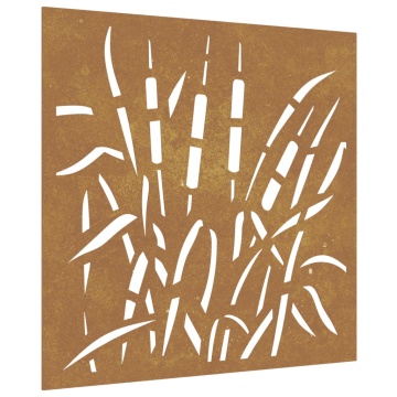 Decor perete de grădină 55x55 cm, design iarba , oțel Corten - Img 2