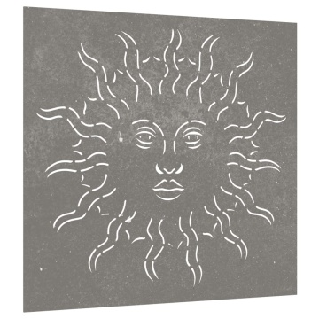 Decor perete de grădină 55x55 cm design soare oțel Corten - Img 3