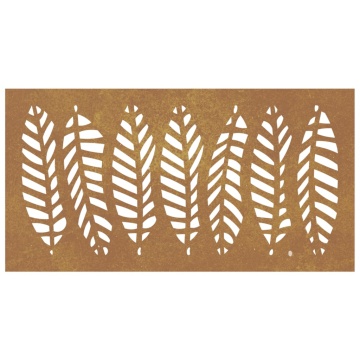 Decorație perete de grădină 105x55 cm design frunze oțel Corten - Img 4