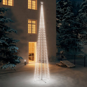 Decorațiune brad Crăciun conic 752 LED-uri alb rece 160x500 cm - Img 1
