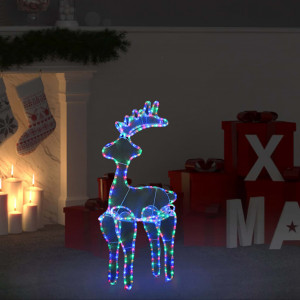 Decorațiune de Crăciun ren, cu plasă, 306 LED-uri, 60x24x89 cm - Img 1