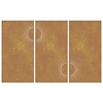 Decorațiuni perete de grădină 3 buc. 105x55cm oțel corten soare - Img 8