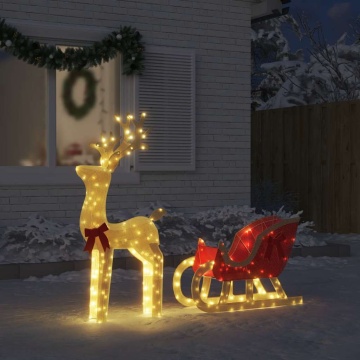 Decoratune de Crăciun Ren și Sanie 100 LED-uri Alb Cald - Img 1