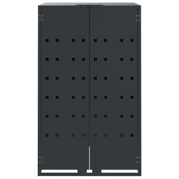 Depozitare coș gunoi cu roți 1 coș antracit 69x79x117 cm oțel - Img 4