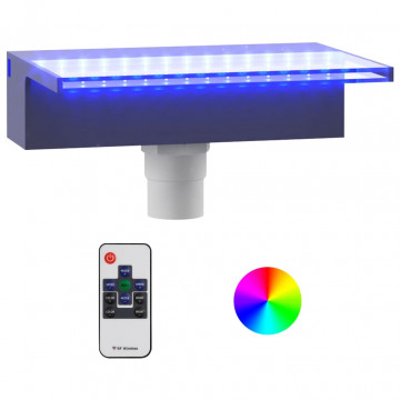 Deversor de cascadă cu LED-uri RGB, acrilic, 30 cm - Img 2