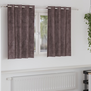 Draperii 2 buc. cu grommet maro 140x140 cm - Img 1