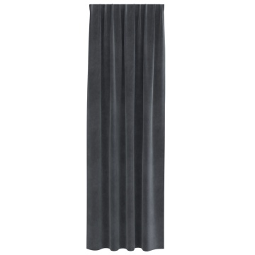 Draperii blackout cu bandă superioară 2 bucăți Gri deschis Catifea - Img 3