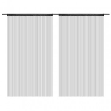 Draperii cu franjuri, 2 buc., 100 x 250 cm, negru - Img 1