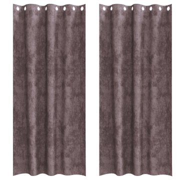 Draperii din Catifea Maro 2 buc cu Gromete 245x140 cm - Img 2