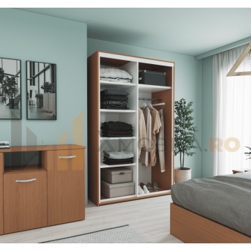 Dressing cu 2 Usi Glisante Cires, H200x120x60cm, bara de Umerase si 5 Polite de Depozitare Pal 18 mm - Img 2