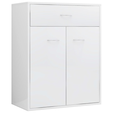 Dulap, alb extralucios, 60x30x75 cm, lemn prelucrat - Img 2
