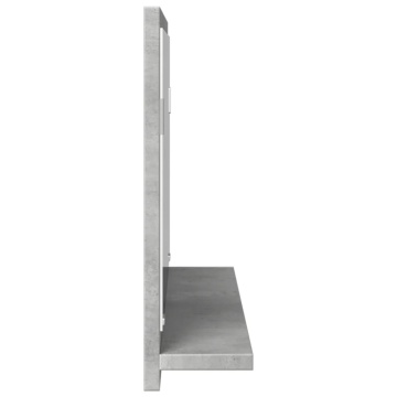 Dulap baie cu oglindă, gri beton, 90x11x37 cm, lemn prelucrat - Img 8