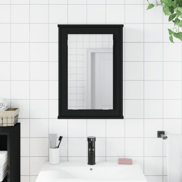 Dulap baie cu oglindă negru 42x12x60 cm lemn compozit - Img 3