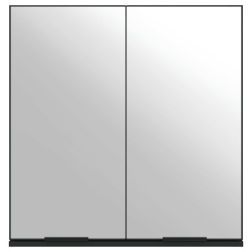 Dulap baie cu oglindă negru 64x20x67 cm lemn compozit - Img 5