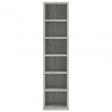 Dulap CD-uri, gri beton, 21x20x88 cm, lemn compozit - Img 3