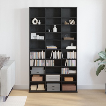 Dulap CD-uri, stejar negru, 101x23x177,5 cm, lemn prelucrat - Img 4